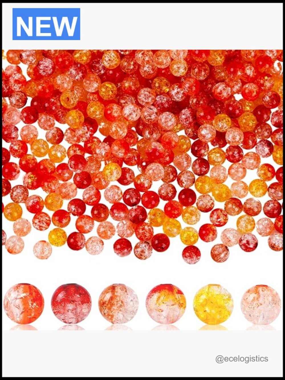 500 Beads for Jewelry Making 8mm Acrylic Beads for DIY Crafts Bracelets